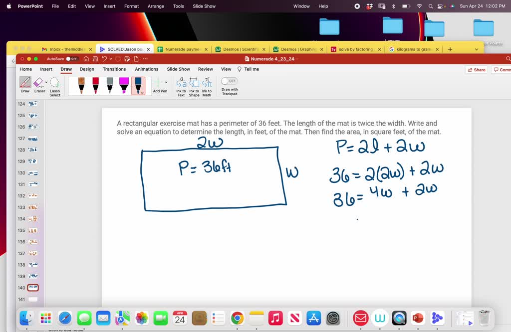 Breathtaking A Rectangular Exercise Mat Has A Perimeter Of 36 Feet Moment Illustration Breathtaking A Rectangular Exercise Mat Has A Perimeter Of 36 Feet Moment Illustration