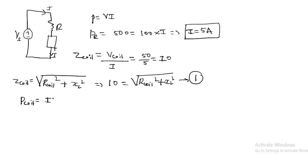 A circuit consists of a pure resistance and a coil in series. The power