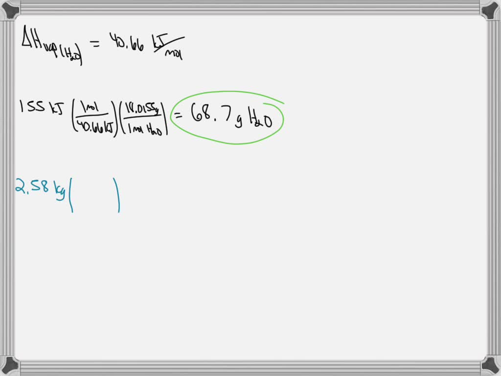 SOLVED '3. Calculate the mass of water (in g) that can be vaporized at