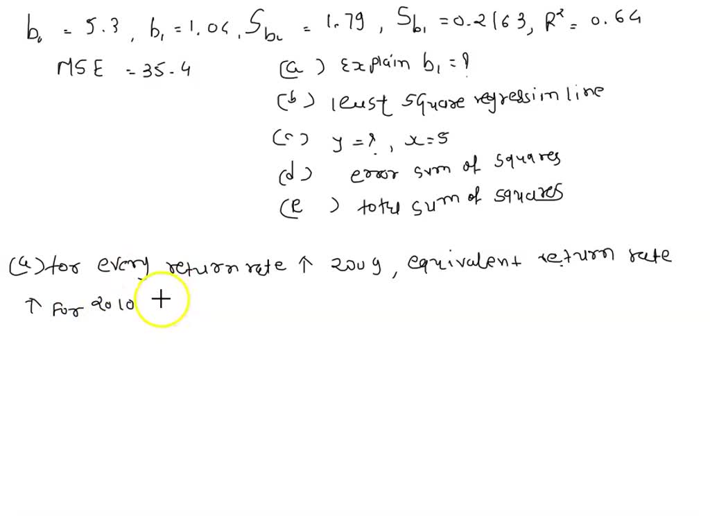 SOLVED: 1 Consider the regression model Y XB + € where squares estimate ...