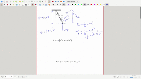 consider-pendulum-made-of-spring-with-mass-m-0n-the-end-the-spring-is-arranged-to-lie-in-straight-line-the-equilibrium-length-of-the-spring-is-let-the-spring-have-length-xt-and-let-its-angle-45204