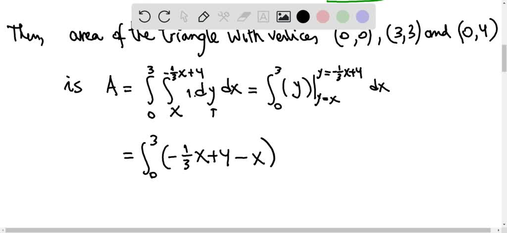 SOLVED: 2. Use double integral find the area enclosed by the triangle ...