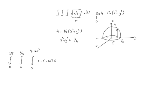 8-points-use-cylindrical-coordinates-to-evaluate-the-triple-integral-iii-x2-y-dv-_-where-e-is-the-solid-bounded-by-the-circular-paraboloid-z-4_-16-x2-y-and-the-xy-plane-27088