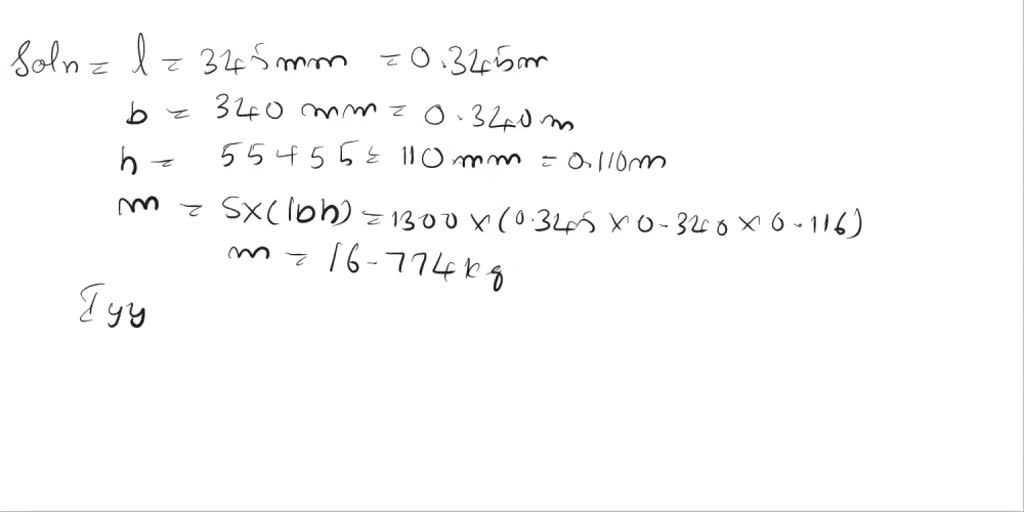 SOLVED: The molded plastic block has a density of 1300 kg/m3. Calculate ...