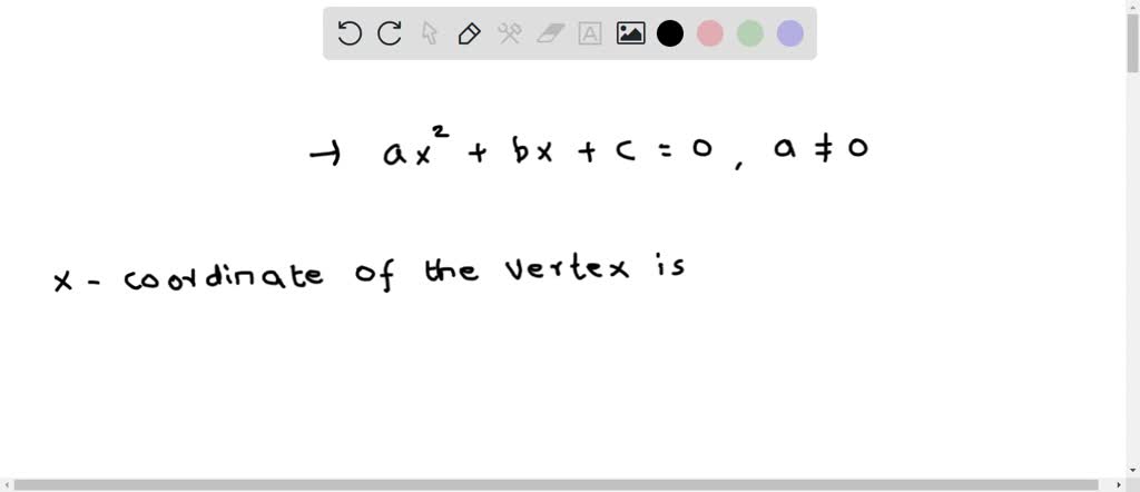 SOLVED: The x-coordinate of the vertex of f left parenthesis x right ...