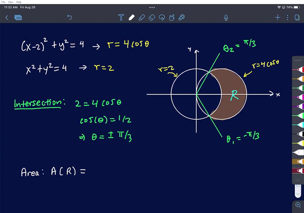 SOLVED Use a double integral to find the area of the region. The