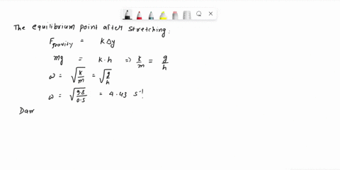 a-massless-spring-is-hanging-vertically-and-unloaded-from-the-ceiling-a-mass-is-attached-to-the-bottom-end-and-released-how-close-to-its-final-resting-position-is-the-mass-after-1-second-giv-59725
