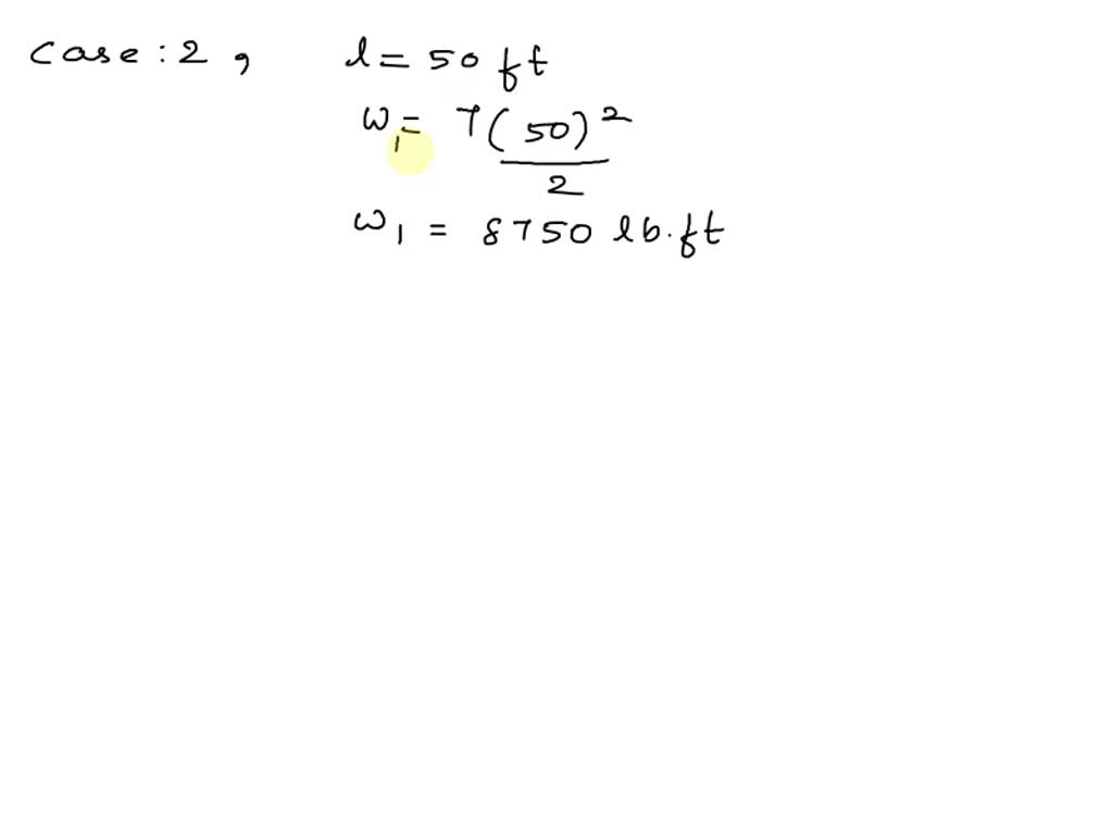 SOLVED: Find the work (in ft-lb) done by winding up a hanging cable of  length 100 ft and weight-density 7 lb/ft.How much work (in ft-lb) is done  to lift the cable 50