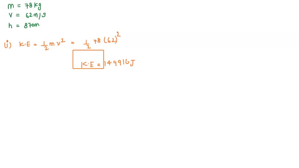 SOLVED: Q1: A 78-kg Skydiver Has A Speed Of 62 M/s At An Altitude Of ...