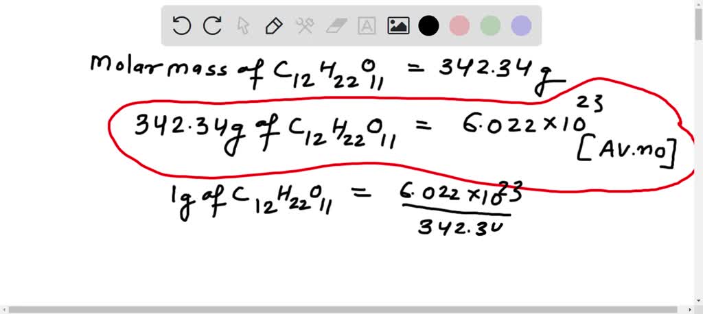 SOLVED: How many molecules are there in 5.00 grams of table sugar ...