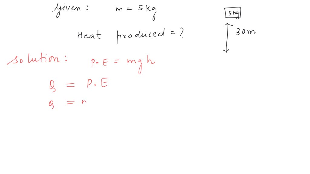 SOLVED A body of mass 5 kg falls from a height of 30 metre. If