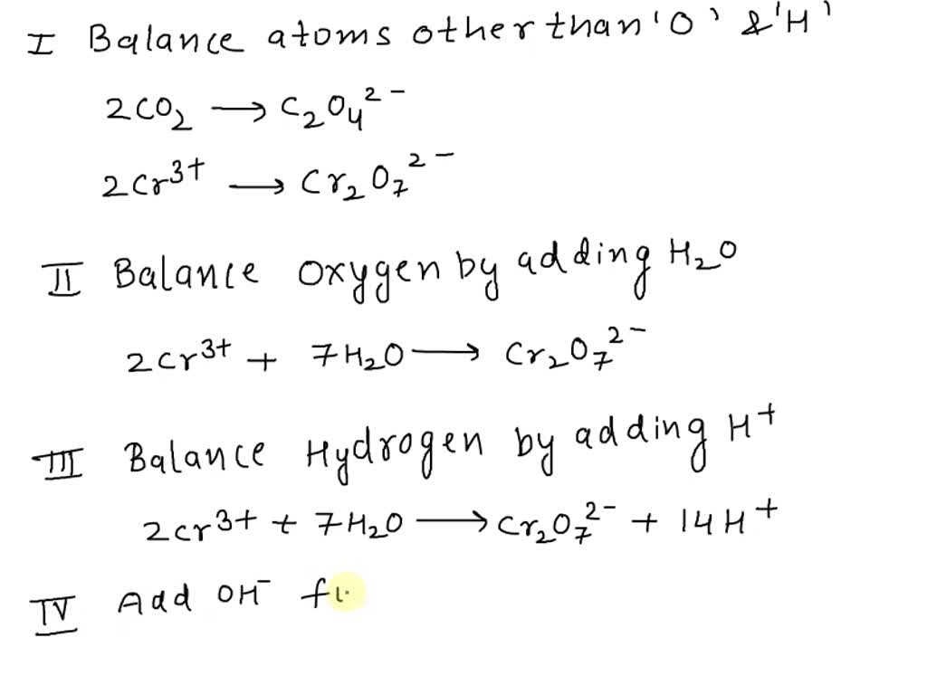 SOLVED: balance the following redox reaction by half reaction method ...