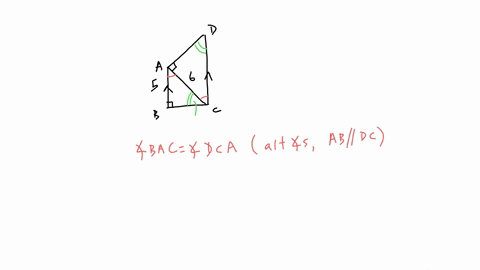 look-at-the-figure-below-triangle-abc-is-a-right-triangle-with-angle-abc-equal-to-90-degrees-the-length-of-ac-is-6-units-and-the-length-of-ab-is-5-units-d-is-a-point-above-c-triangle-adc-is-a-right-tr