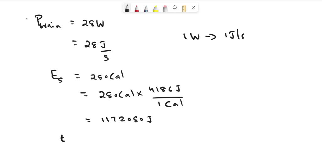 SOLVED The human brain uses about 28 W of power under normal