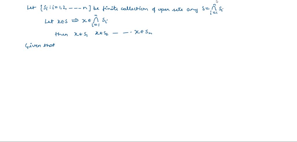 proof that the finite intersection of open sets is open