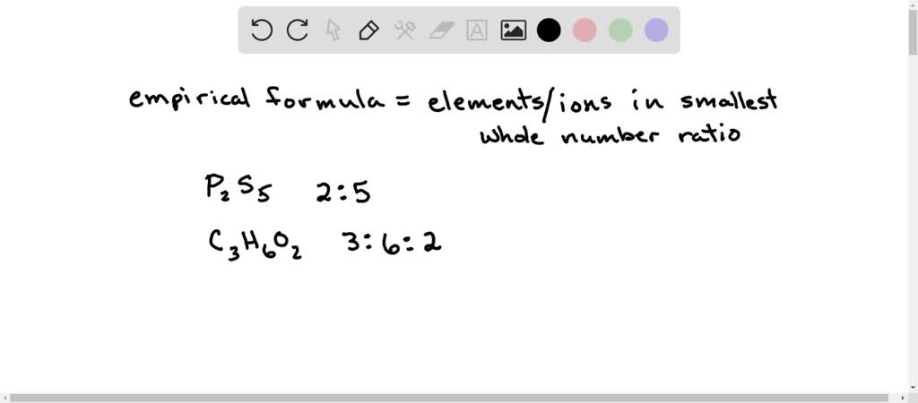 SOLVED: Which chemical formula is not an empirical formula? P2S5 C6H6O2 ...