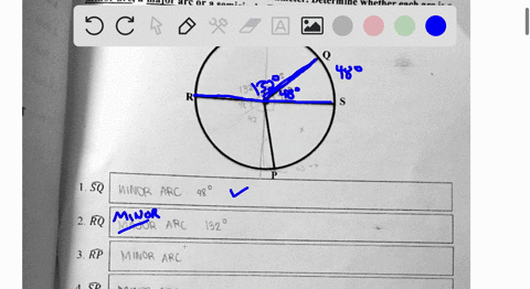 c-in-circle-t-msq-489-and-rs-is-a-mathematics-10-minor-hrc-a-major-arc-or-a-diameter-semicircle-then-determine-whether-each-arc-is-find-the-degree-measure-of-each-arc-sq-mancp-arc-48-2-rq-ma-74634