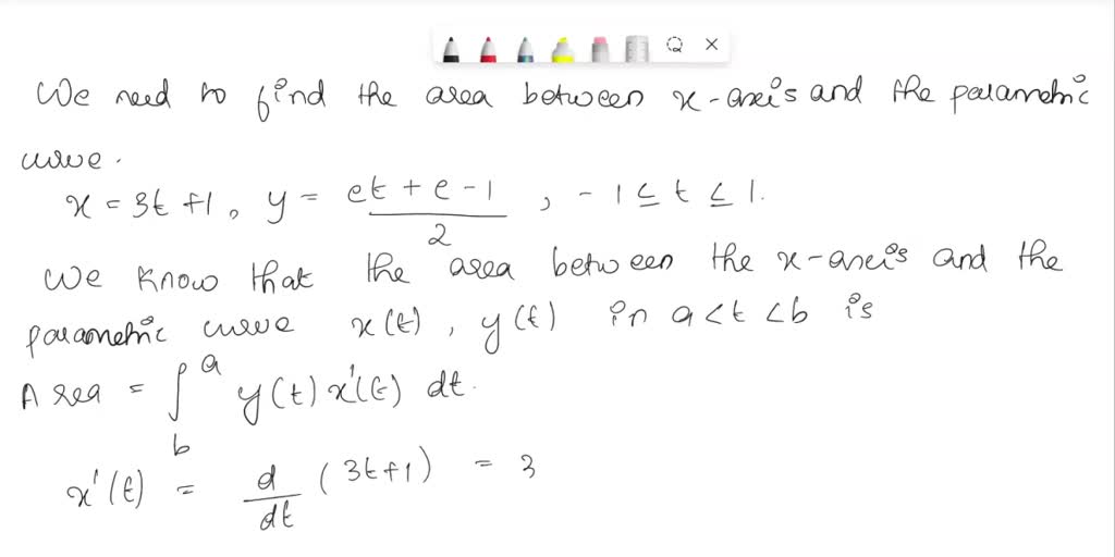 SOLVED: 'Consider the parametric equations I =t3 +2t, y = et +t t e [1 ...