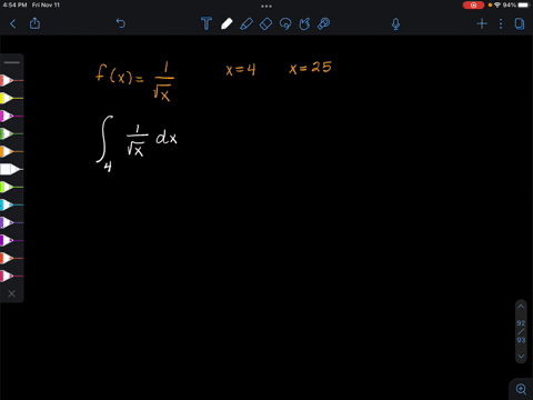 use-definite-integra-find-the-area-under-the-curve-between-the-given-x-values-from-x4-to-x-25-fx-square-units-56788