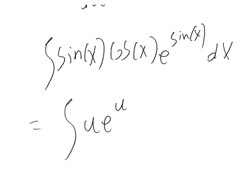 make-a-substitution-then-evaluate-using-integration-by-parts-int-sin-x-cos-x-esin-x-mathrmdx