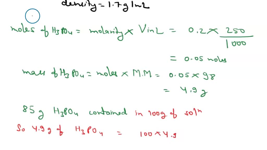 Indicate in detail how to prepare the following solutions (calculations
