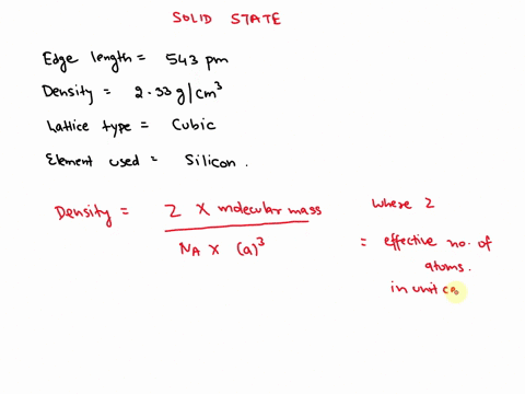 crystalline-silicon-has-a-cubic-structure-the-unit-cell-edge-length-is-543-mathrmpm-the-density-of-4-30276