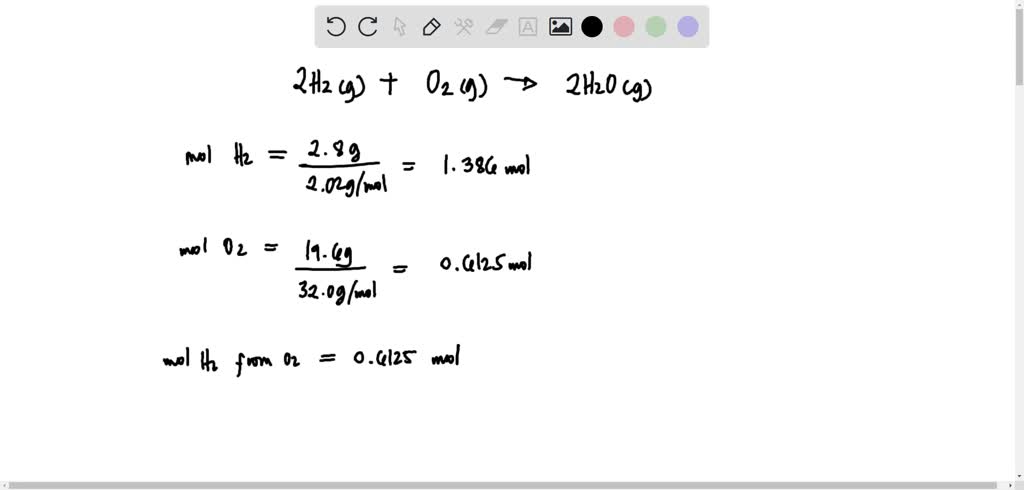 Solved 4g Of Hydrogen Reacts With 20g Of Oxygen To Form Water The Mass Of Water Formed Is Why 7792