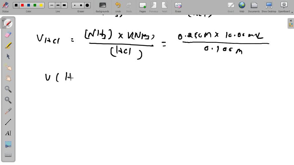 SOLVED Doing the titration of 25 ml of 0.1 ammonia (NH3) with 0.1 M