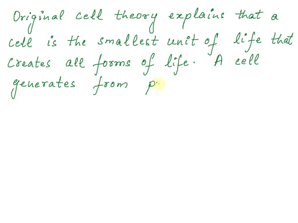 Solved What Is The Difference Between Modern Cell Theory And Original