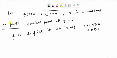 find-the-critical-points-of-f-assume-a-is-a-constant-fx-xvx-a-select-the-correct-choice-below-and-if-necessary-fill-in-the-answer-box-within-your-choice_-0a-for-all-values-of-a-the-critical-19979