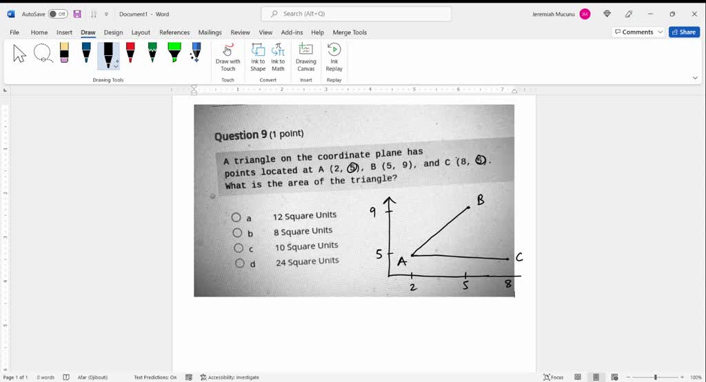 SOLVED Question 9 1 Polnt On The Coordinate Plane Has Triangle 9 SOLVED Question 9 1 Polnt On The Coordinate Plane Has Triangle 9