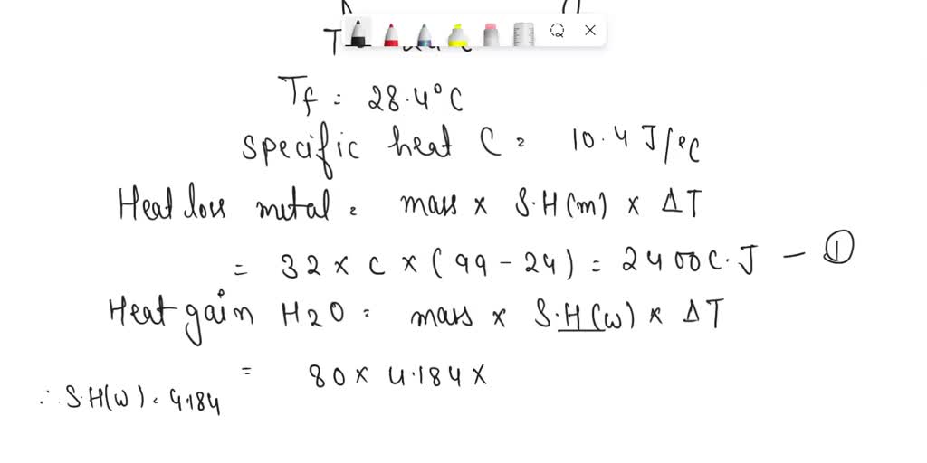 SOLVED: A 32.0 g sample of an unknown metal at 99Â°C was placed in a ...