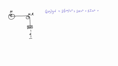 4-a-uniform-solid-cylinder-with-mass-m-and-radius-2r-rests-on-a-horizontal-m-tabletop-a-massless-string-is-attached-to-a-massless-yoke-which-is-in-turn-2r-attached-to-a-frictionless-axle-tha-50373