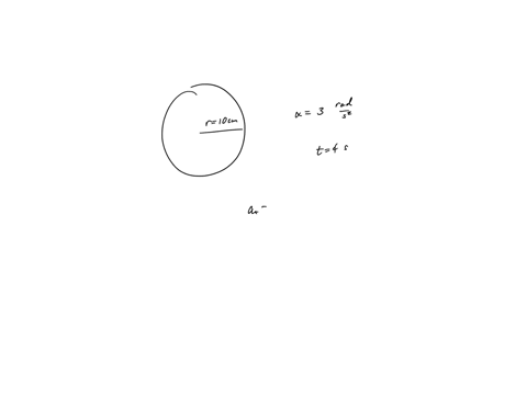 a-wheel-rotating-about-a-fixed-axis-with-a-constant-angular-acceleration-of-3-rads-starts-from-rest-att-0-the-wheel-has-a-diameter-of-20-cm-what-is-the-magnitude-of-the-total-linear-accelera-97115