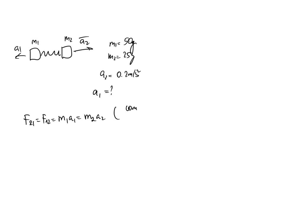 SOLVED: 2 masses, mi = 50g and m2 = `25g are placed at each end of a ...