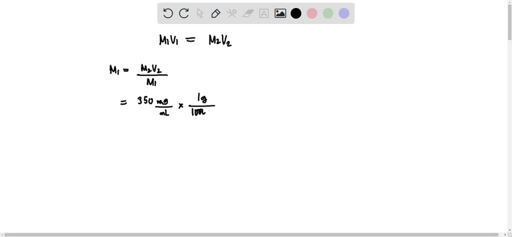 SOLVED: What is the concentration of a solution in (g)/(m)L that ...