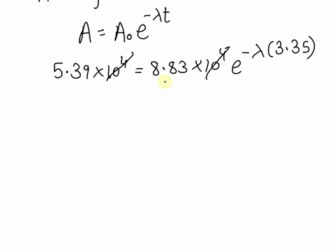 a-radioactive-isotope-has-an-activity-of-883104-bq-initially-after-335-hours-the-activity-is-539104-bq-what-is-the-lifetime-of-the-isotope-what-is-the-activity-after-an-additional-335-hours-99284