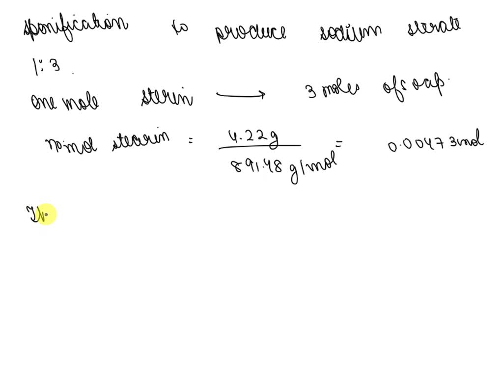 SOLVED: STOICHIOMETRY SYNTHESIS OF SOAP AND ITS PROPERTIES INTRODUCTION ...