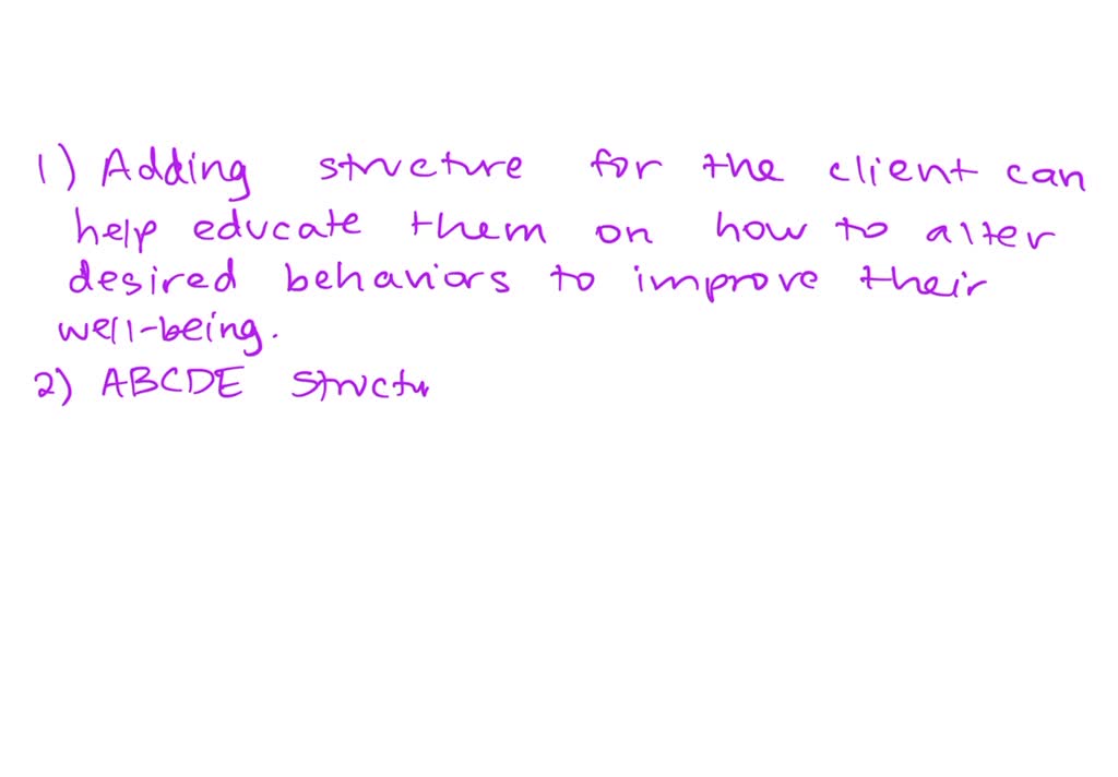 SOLVED: Two important concepts of CBT are structuring and educating ...
