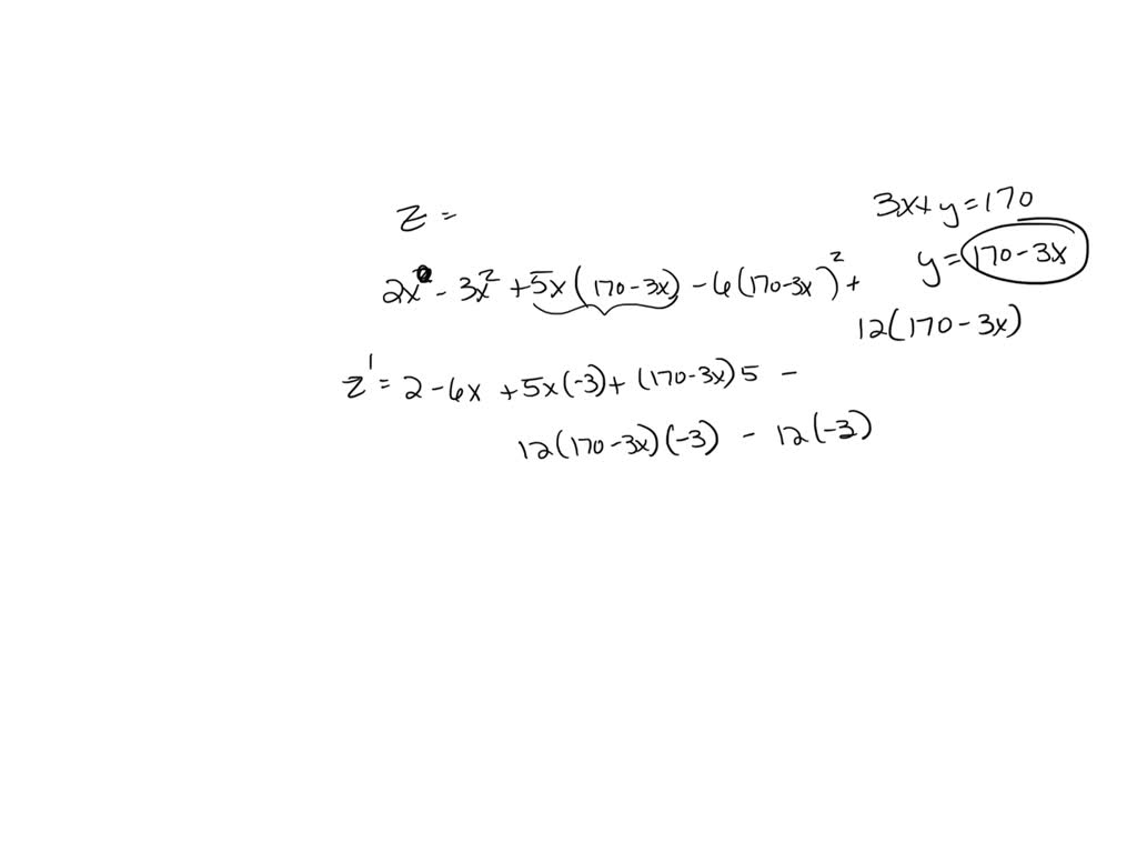 z26x 3x25xy 6y212y subject to 3xy170 a find the critical