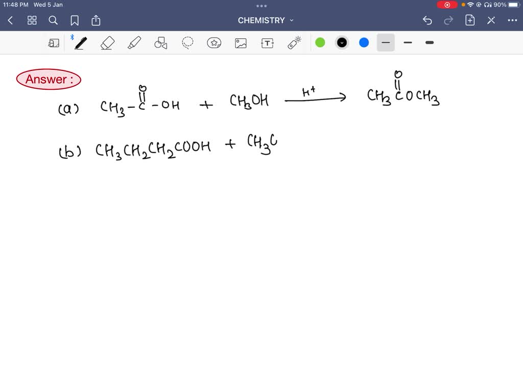 SOLVED: Draw the condensed structural formula of the ester formed when ...