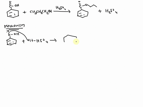 please-draw-the-reaction-mechanism-with-arrows-of-the-esterification-of-benzoic-acid-1-propanol-propyl-benzoate-with-h2so4-as-a-catalyst-65002