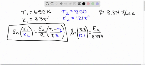 calculate-the-activation-energy-in-kj-mol-for-the-reaction-a-g-b-g-c-g-d-g-if-at-650k-at-k-33-s-1-and-at-800-k-k-121-s-1-r-8314-j-mol-k-90933