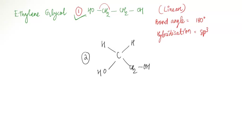 SOLVED Molecule Ethylene glycol. Molecular Shape e.g. trigonal