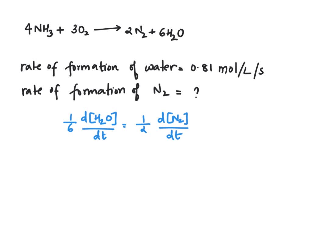 SOLVED: The oxidation of NH3 produces N and H2O via the following ...