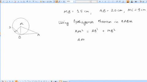 7-in-the-figure-below-m-is-the-center-of-the-circle-mb-15-cm-ab-20-cm-mc-9-cm-and-ab-is-a-tangent-find-bc-am-and-the-perimeter-of-the-figure-abcm-56142