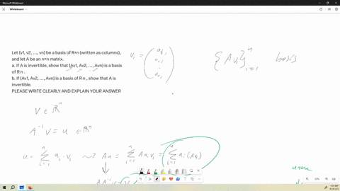 let-v1-v2-vn-be-a-basis-of-rn-written-as-columns-and-let-a-be-an-nn-matrix-a-if-a-is-invertible-show-that-av1-av2-avn-is-a-basis-of-r-n-b-if-av1-av2-avn-is-a-basis-of-r-n-show-that-a-is-inve-20992