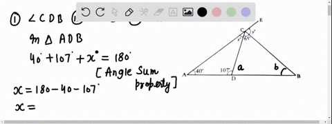 in-the-given-figure-find-the-value-of-x-and-y-lues-ofxandy-40-107-ind-zcdb-zdbc-and-zabc-84044