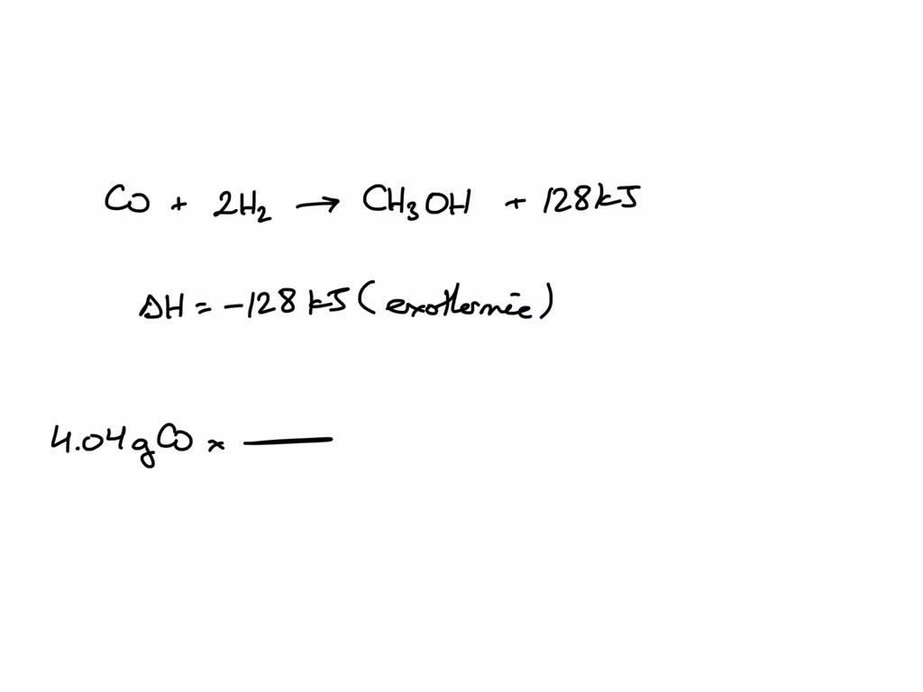 SOLVED: Here is one way to produce methanol: CO + 2 H2 â†’ CH3OH. This ...