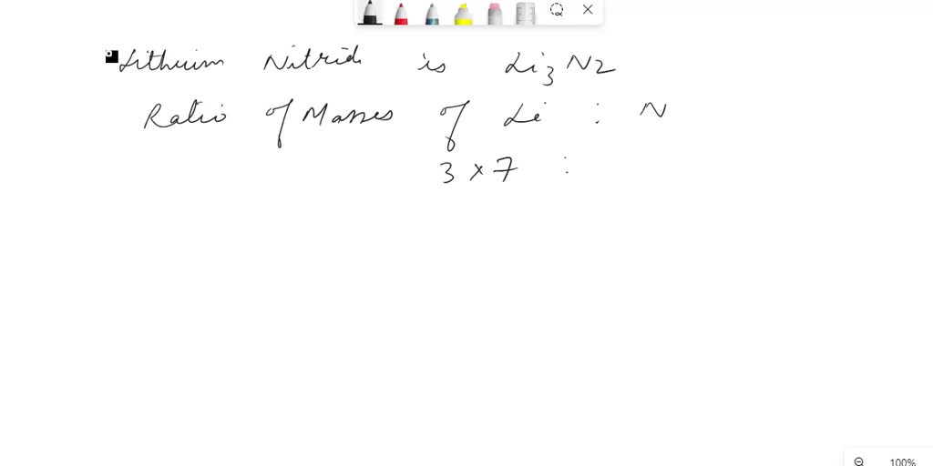 SOLVED: The relative atomic masses of Li and N are 7.0 and 14.0 ...